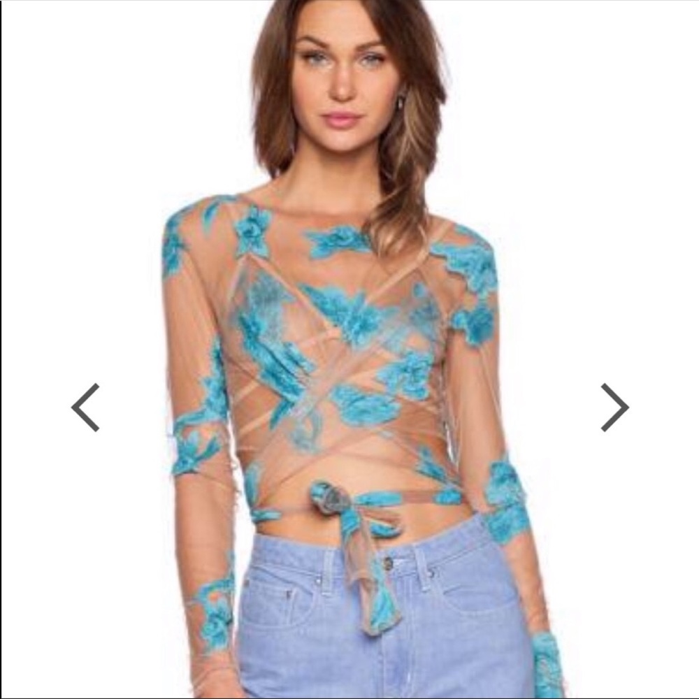 For Love and Lemons Orchid bra and shirt set